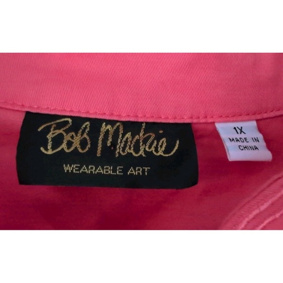 Bob Mackie Women's Coral Cotton‎ Blend Wearable Art Blazer Jacket Size 1X - Picture 5 of 5